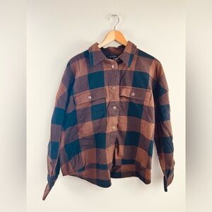 Banana Republic Brown Buffalo Check Flannel Shirt XL 100% Cotton